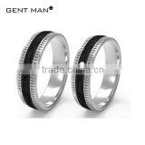 925 Silver Jewelry Wedding Rings for Couple Carbon Fiber Silver Wedding Rings Set for Couples thumbnail-3