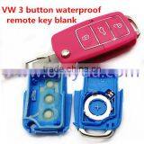 New Arrival VW 3 Button Waterproof Remote Key Blank Blue and Red