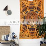 Indian Cotton Twin Buddha Meditation Lotus Wall Art Bohemian Hippie Wall Hanging Tapestry