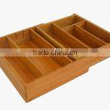 DT020/Bamboo Adjustable Drawer Organizer,Utensil-Cutlery Utility Drawer Organizer thumbnail-4