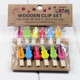 Customize Wood Crafts Christmas Wood Clip in top closure12pcs/set Wooden Pegs