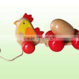Chicken and Egg Pull Along Toy;classic Wooden Construction for Hours of Fun thumbnail-1