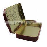 Rectangular Small Metal Hinged Lid Tin Box thumbnail-1