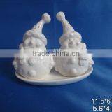 Porcelain Shiny White Snowman Set thumbnail-1