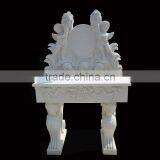 Western Style White Marble Basin With Cherub Statue thumbnail-1