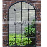 Antique Black Metal Outdoor Wall Mirror Decorative thumbnail-1