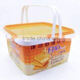 3L EDO Custom IML Plastic Cracker Containers With Two Handles,Maker of Plastic PP Biscuit Box thumbnail-2