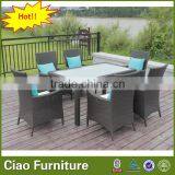 Hotel Outdoor Rattan Furniture Dining Table and Chairs Set thumbnail-1