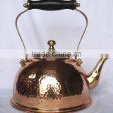 BPA Free Pure Copper Hammered Polished Finish Tea Kettle thumbnail-1