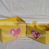 Canvas Storage Basket With Lining and Handle thumbnail-1