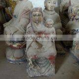 Antique Wooden Carving Religion Virgin Mary Statue thumbnail-3