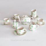 17PCS TEA SET, STONEWARE WITH HAND PAINTING thumbnail-4
