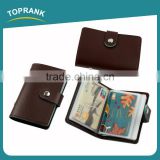 Toprank New Product Fashion Push Button PU Leather Credit Card Holder, Mens Business Card Wallet