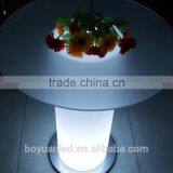 Hot Sale Led Luminous Round-shaped Glass Top Dining Table thumbnail-1