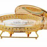 3Liter Small Gold & Silver Chafing Dish Luxury Chafing Dish Oval Chafing Dish