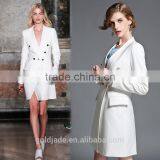 2016 Women Fashion Winter Wool Fabric Long Knee Length Coat for Girls thumbnail-1