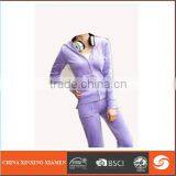 2016 New Women's Velvet Sportswear Sportsuit Miss's Bright Velvet Tracksuits Embroidery Sweatshirt Hoodies Set Pants thumbnail-1