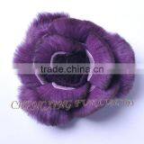 CX-A-39 Rex Rabbit Fur Hand-made Flower Brooches Pin thumbnail-1