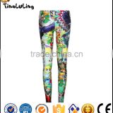 Hot Spring Winter Fitness Bright Rainbow Milk Silk Spandex Nylon Ladies Custom Digital Galaxy Print Leggings
