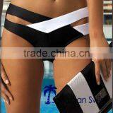 Women's Elegant Cross Black and White Nylon Spandex Bikini. thumbnail-2