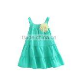 Spring Summer Dress Child Girl Beach Sling Frock Princess Mint Knee Length Frocks thumbnail-1
