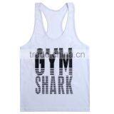 Customized OEM Brand Logo GYM Shark Sleeveless Fitness Sportwear GYM Vest Cotton Stringer Bodybuilding Men GYM Shark Tank Top thumbnail-4