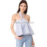 2017 OEM Charming Finish Relaxed Halter Top Neckerchief Tie Blouse thumbnail-6
