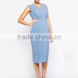 Maternity Gathered Workwear Maxi Dress China Supplier thumbnail-1