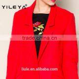 Hot Selling Bright Red Winter Thick Warm Stock Ladies German Coat, Woolen Coat, Women Wool Coat thumbnail-4