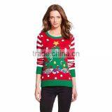 Women Red Sweater Christmas Tree Pattern Christmas Clothes thumbnail-1