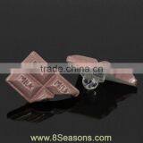 Chocolate Coffee "MILK" Carved Resin Sewing Shank Buttons thumbnail-1