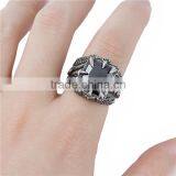 Titanium Steel Unadjustable Rings Antique Silver Red Claw Talon thumbnail-3