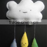 Hand Made Decoration Felt Rain Cloud Hanging Nursery Mobile For Nursery Decor