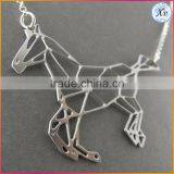 Fashion galloping silver geometric horse necklace Jewelry