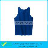 Navy Blue Round Collar Fitness Polyester Lycra Mens Tank Top thumbnail-1