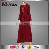 China OEM Supplier Muslim Casual Clothing Cheap Beautiful Embroidery Islamic Women Abaya Customized Turkey Dress thumbnail-1