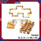 2017 Multi function cheap baby wooden domino educational toys