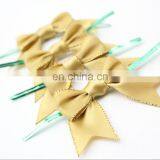 RB405 Gold Pre-tied Satin Ribbon Bow With Elastic Loop thumbnail-1