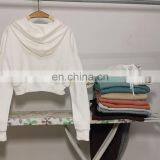 Hot Selling OEM Custom Logo 100 Cotton Terry Womens Blank Cropped Top Hoodie thumbnail-7