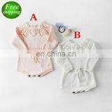 High Quality Knitting Romper 2019 New Arrivals Baby Kids Climbing Cotton Girls Kids Hollowed Out Leaves Romper thumbnail-1