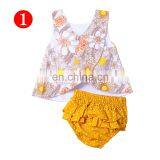 Flower Child Outfit Baby Girls Flower Clothing Set Toddler Infant Vest Tops Tutu Shorts 2pcs Clothes for 0-18m thumbnail-2