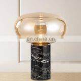 Тумбочное лампа для спальни с мраморным основанием и стеклянной крышкой thumbnail-5