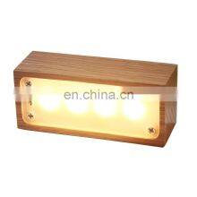 Newest Rechargeable Magnetic Pedestal Acrylic Lamp Wood Bedroom Toilet Night Light With Touch Switch Mode 4