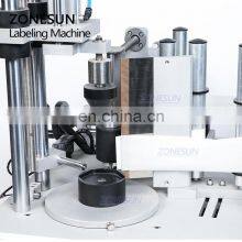ZONESUN ZS-TB300W Hexagonal Jar Rotary Commercial Semi Automatic Sticker Labeling Machine For Square Cosmetics Glass Bottles thumbnail-2