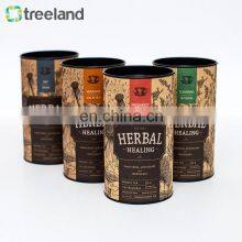 Popcorn Paper Canister Herb Tin Box Kraft Tube With Black Tin Lid thumbnail-1