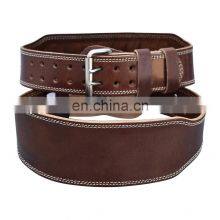 High Quality Custom Made Men's Leather Weightlifting Belt Adjustable With Buckle Back Support Gym Fitness Belt thumbnail-1