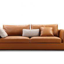 LS1607-36 Modern Stainless Steel Frame Feet Fabric or Genuine Leather Upholstered Sofa Livingroom Sofa Office Sofa thumbnail-1