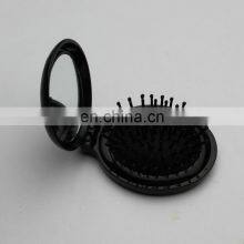 Customized Mini Pocket Size Oval Shaped Foldable Hair Brush With Mirror thumbnail-3