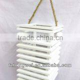 Hongwei Handmade Beautiful Wooden Lantern/Candle Lantern/Candle Holder With Hemp Rope Handle for Home&Garden Decor,Eco-Friendly thumbnail-3