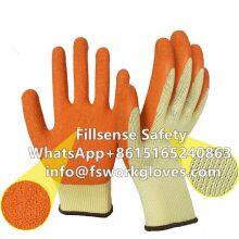 10Gauge 5Yarn(21S) Cotton Liner Crinkle Latex Cotton Working Gloves Latex Rubber Palm Work Gloves thumbnail-1